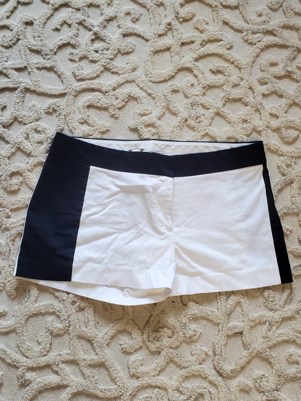 J. Crew White and Black Tuxedo Shorts